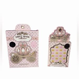 Pink Gold Princess Sheet Mask Set + 72 Crown Blemish Patches Giftable Spa Kit